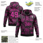 Custom Black Deep Pink 3D Halloween Spider Net Doodle Party Costume Ideas Sports Pullover Sweatshirt Hoodie