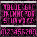 Custom Black Deep Pink 3D Halloween Spider Net Doodle Party Costume Ideas Sports Pullover Sweatshirt Hoodie