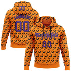Custom Bay Orange Purple-Black 3D Halloween Bat Party Costume Ideas Sports Pullover Sweatshirt Hoodie