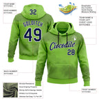 Custom Stitched Neon Green Navy-White 3D Pattern Design Sportswear Pullover Sweatshirt Hoodie
