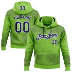 Custom Stitched Neon Green Navy-White 3D Pattern Design Sportswear Pullover Sweatshirt Hoodie