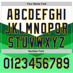 Custom Stitched White Navy Green-Gold 3D Pattern Design Sportswear Pullover Sweatshirt Hoodie