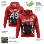Custom Stitched Red Light Gray Black-White 3D Pattern Design Sportswear Pullover Sweatshirt Hoodie