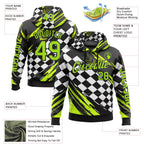 Custom Black Neon Green-White 3D Pattern Design Formula Auto Car Racing Motorsport Sports Pullover Sweatshirt Hoodie
