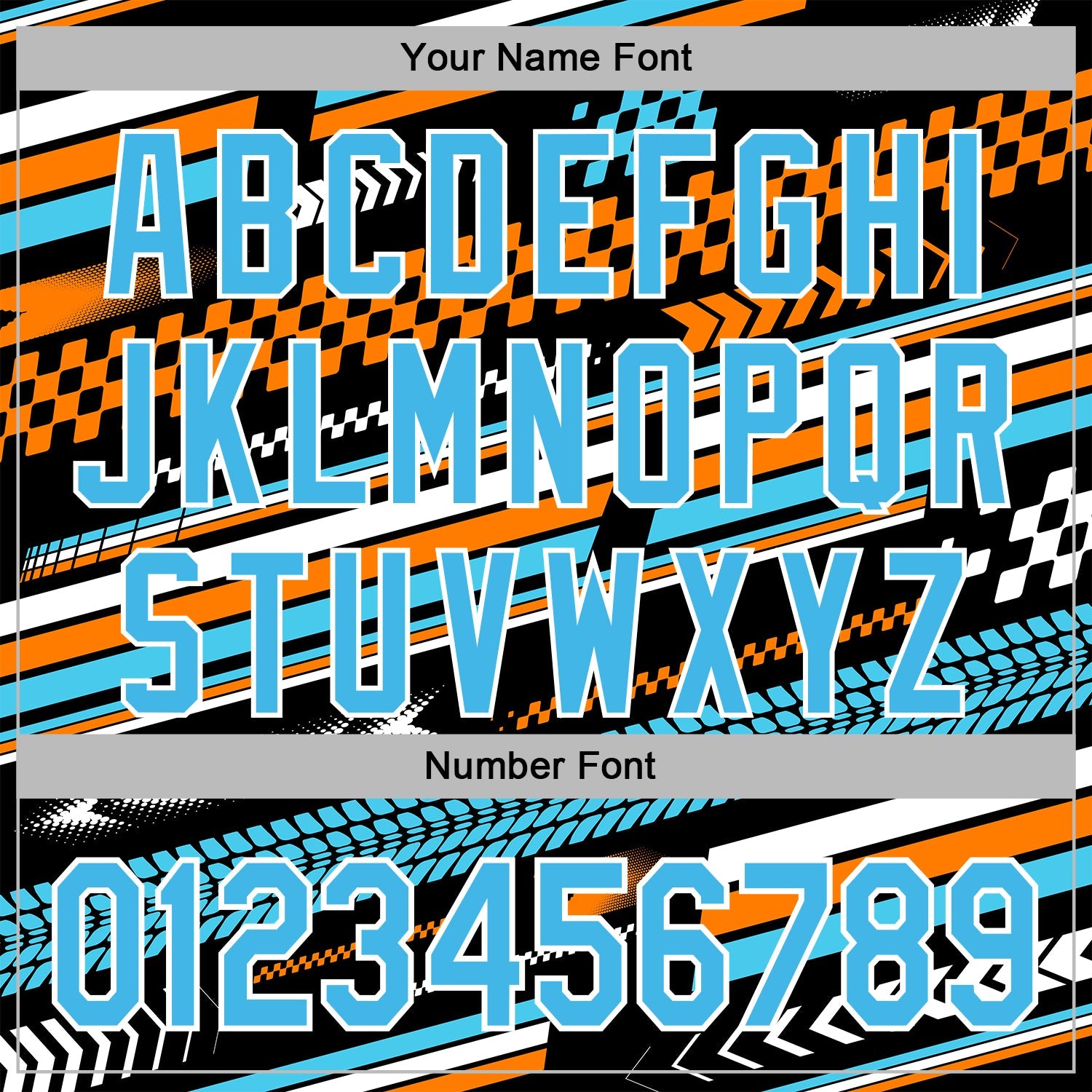 Custom Black Sky Blue Orange-White 3D Pattern Design Formula Auto Car Racing Motorsport Sports Pullover Sweatshirt Hoodie