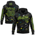 Custom Black Neon Green-White 3D Pattern Design Formula Auto Car Racing Motorsport Sports Pullover Sweatshirt Hoodie