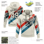 Custom Cream Red Blue-Black 3D Pattern Design Formula Auto Car Racing Motorsport Sports Pullover Sweatshirt Hoodie