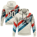 Custom Cream Red Blue-Black 3D Pattern Design Formula Auto Car Racing Motorsport Sports Pullover Sweatshirt Hoodie