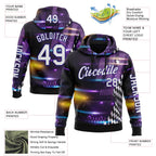 Custom Purple White Dark Purple-Black 3D Pattern Design Formula Auto Car Racing Motorsport Sports Pullover Sweatshirt Hoodie