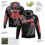 Custom Black Fire Red-White 3D Pattern Design Formula Auto Car Racing Motorsport Sports Pullover Sweatshirt Hoodie