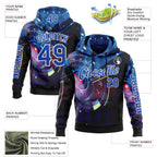 Custom Black Thunder Blue-White 3D Pattern Design Formula Auto Car Racing Motorsport Sports Pullover Sweatshirt Hoodie