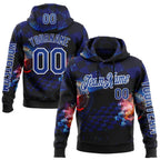 Custom Black Royal-White 3D Pattern Design Formula Auto Car Racing Motorsport Sports Pullover Sweatshirt Hoodie