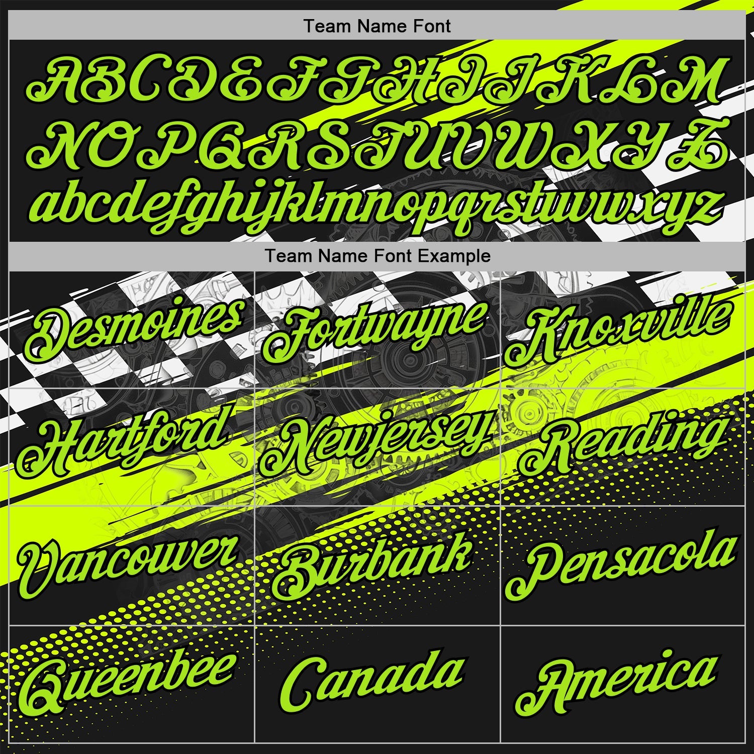 Custom Black Neon Green-White 3D Pattern Design Formula Auto Car Racing Motorsport Sports Pullover Sweatshirt Hoodie