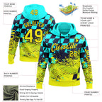 Custom Blue Light Yellow-Black 3D Pattern Design Formula Auto Car Racing Motorsport Sports Pullover Sweatshirt Hoodie