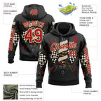 Custom White Fire Red City Cream-Yellow 3D Pattern Design Formula Auto Car Racing Motorsport Sports Pullover Sweatshirt Hoodie