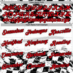 Custom White Fire Red-Black 3D Pattern Design Formula Auto Car Racing Motorsport Sports Pullover Sweatshirt Hoodie