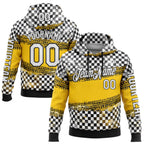 Custom Black White-Yellow 3D Pattern Design Formula Auto Car Racing Motorsport Sports Pullover Sweatshirt Hoodie
