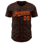 Custom Black Orange 3D Halloween Pumpkin Party Costume Ideas Authentic Baseball Jersey