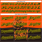Custom Orange Black Pinstripe Light Yellow 3D Halloween Pumpkin Party Costume Ideas Authentic Baseball Jersey