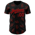 Custom Black Red 3D Halloween Skull Horror Night Trick Treat Party Costume Ideas Authentic Baseball Jersey