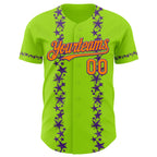 Custom Neon Green Bay Orange-Purple 3D Halloween Spider Net Party Costume Ideas Authentic Baseball Jersey