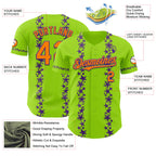Custom Neon Green Bay Orange-Purple 3D Halloween Spider Net Party Costume Ideas Authentic Baseball Jersey