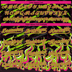 Custom Stitched Black Neon Green Hot Pink-White 3D Pattern Design Flame Sports Pullover Sweatshirt Hoodie