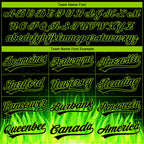 Custom Stitched Black Neon Green 3D Pattern Design Flame Sports Pullover Sweatshirt Hoodie
