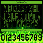 Custom Stitched Black Neon Green 3D Pattern Design Flame Sports Pullover Sweatshirt Hoodie