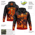 Custom Stitched Black Red-Yellow 3D Pattern Design Flame Phoenix Sports Pullover Sweatshirt Hoodie