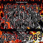 Custom Stitched Black Red Yellow-White 3D Pattern Design Flame Dragon Sports Pullover Sweatshirt Hoodie