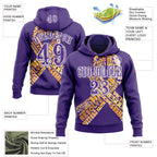 Custom Purple White 3D Appendix Cancer World Cancer Day Ribbon Support Sports Pullover Sweatshirt Hoodie