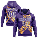 Custom Purple White 3D Appendix Cancer World Cancer Day Ribbon Support Sports Pullover Sweatshirt Hoodie