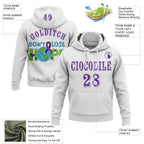 Custom White Purple 3D Pancreatic Cancer World Cancer Day Ribbon Support Sports Pullover Sweatshirt Hoodie