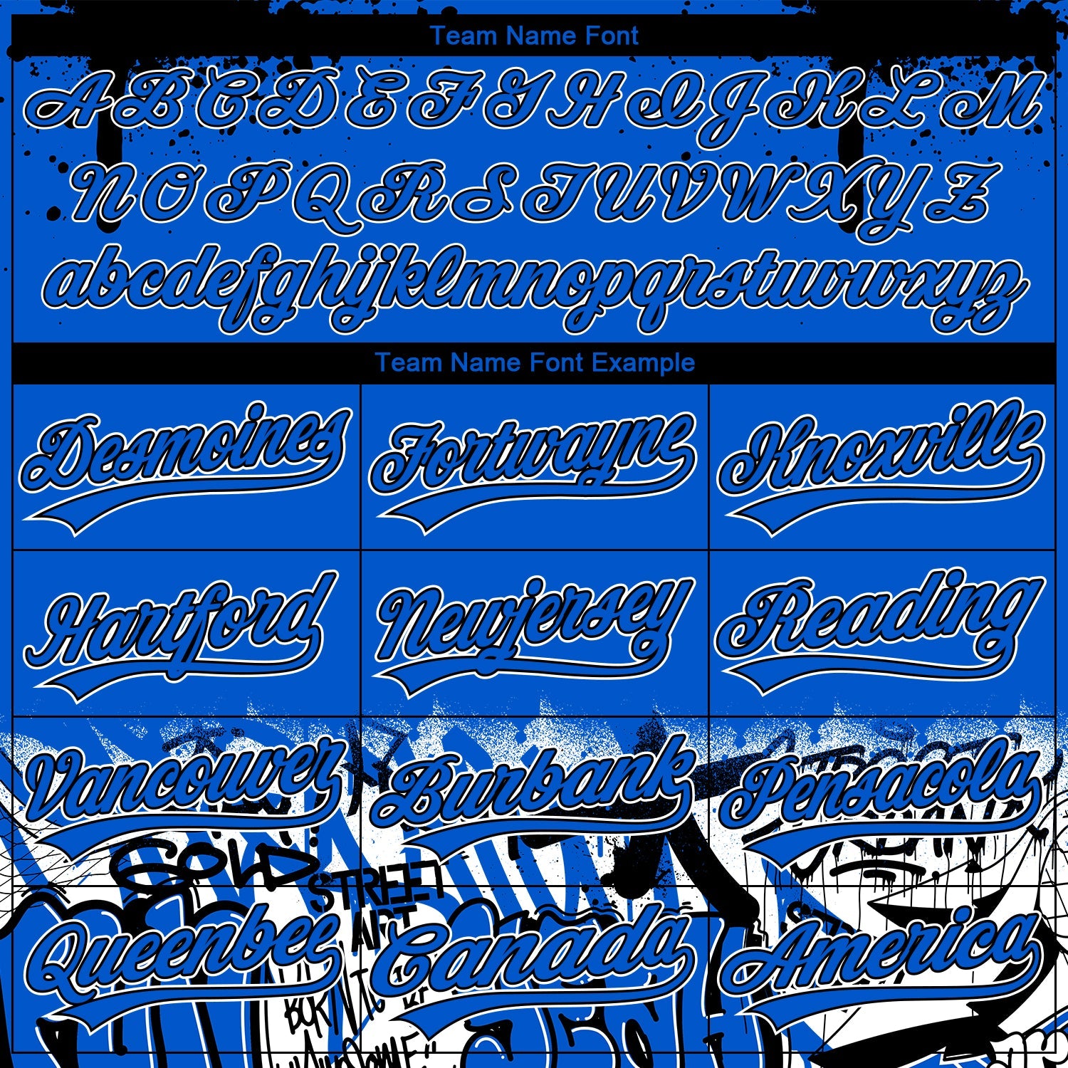 Custom Stitched Thunder Blue Black-White 3D Graffiti Splash Street Art Sports Pullover Sweatshirt Hoodie