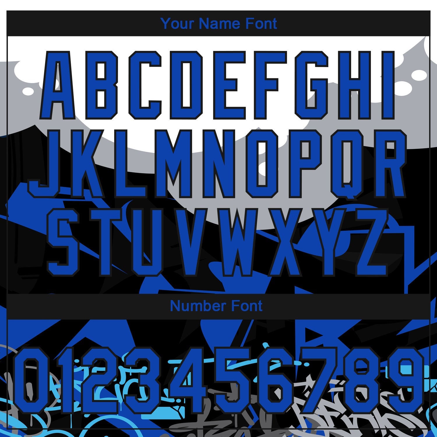 Custom Stitched Black Thunder Blue Gray-White 3D Graffiti Splash Street Art Sports Pullover Sweatshirt Hoodie