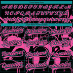 Custom Stitched Black Pink-Teal 3D Graffiti Splash Street Art Sports Pullover Sweatshirt Hoodie