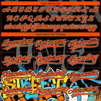 Custom Stitched Black Orange Gray-White 3D Graffiti Splash Street Art Sports Pullover Sweatshirt Hoodie