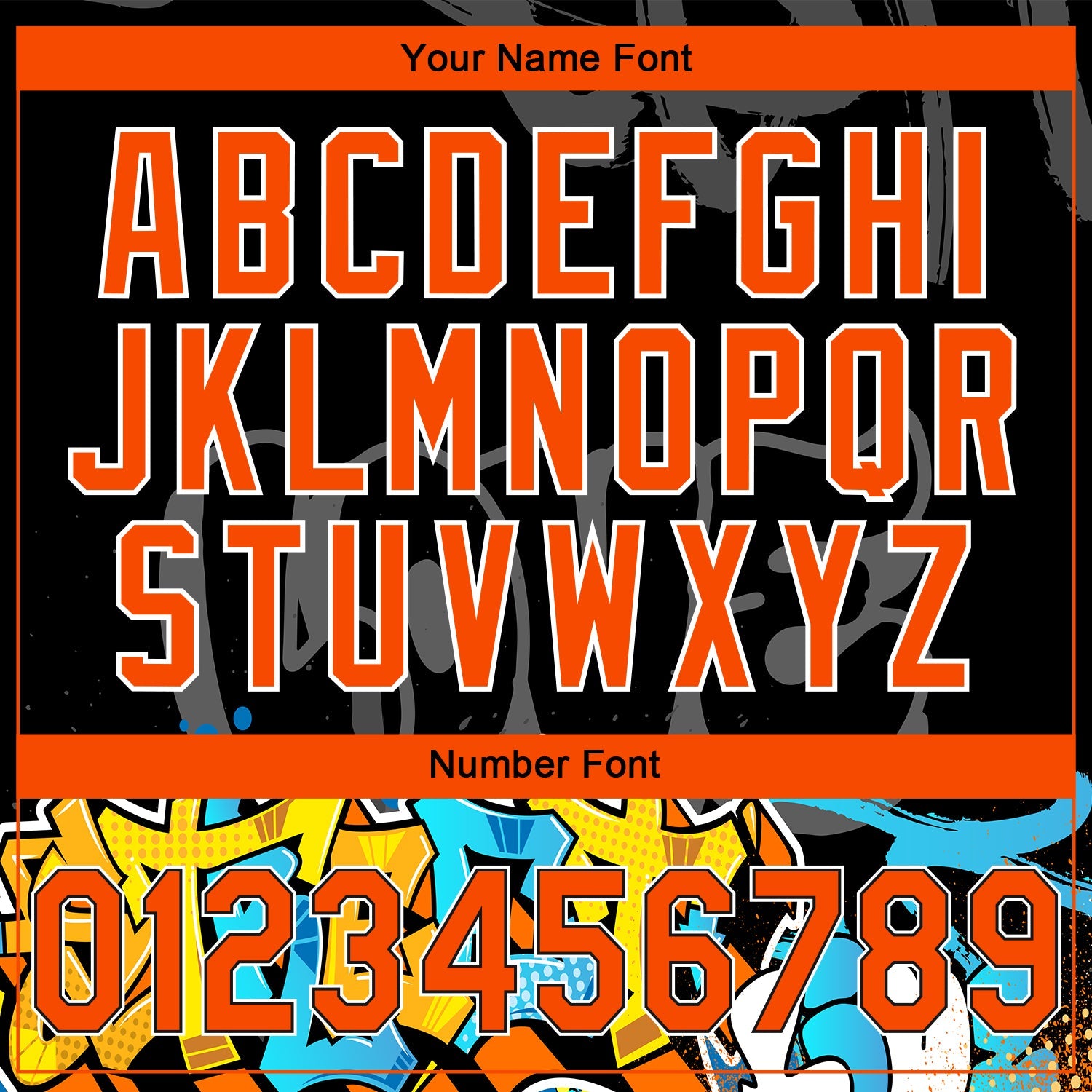 Custom Stitched Black Orange Gray-White 3D Graffiti Splash Street Art Sports Pullover Sweatshirt Hoodie