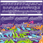 Custom Stitched Purple White 3D Graffiti Splash Street Art Sports Pullover Sweatshirt Hoodie