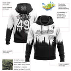 Custom Stitched White Black 3D Pattern Design Animal Wolf Sports Pullover Sweatshirt Hoodie