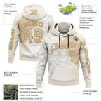 Custom Cream City Cream White-Old Gold 3D Pattern Design Ethnic Tribal Sportswear Pullover Sweatshirt Hoodie