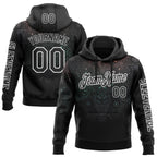 Custom Black White 3D Pattern Design Ethnic Tribal Sportswear Pullover Sweatshirt Hoodie