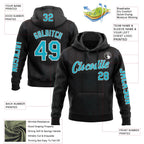 Custom Black Lakes Blue-White 3D Pattern Design Ethnic Tribal Sportswear Pullover Sweatshirt Hoodie