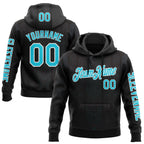 Custom Black Lakes Blue-White 3D Pattern Design Ethnic Tribal Sportswear Pullover Sweatshirt Hoodie