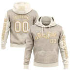 Custom Cream Old Gold 3D Pattern Design Ethnic Tribal Sportswear Pullover Sweatshirt Hoodie