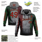 Custom Gray Red-Kelly Green 3D Pattern Design Meixican Tribal Sportswear Pullover Sweatshirt Hoodie