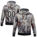 Custom Gray Black-White 3D Pattern Design Ethnic Tribal Sportswear Pullover Sweatshirt Hoodie