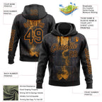 Custom Black Bay Orange 3D Pattern Design Ethnic Tribal Sportswear Pullover Sweatshirt Hoodie