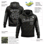 Custom Black White 3D Pattern Design Ethnic Tribal Sportswear Pullover Sweatshirt Hoodie